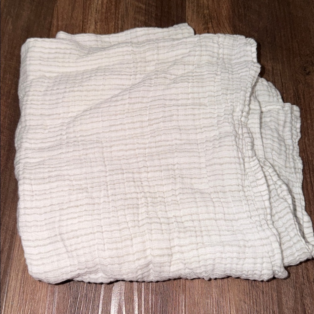 Aden + Anais Baby Blanket Striped Gray Muslin Infant White Label